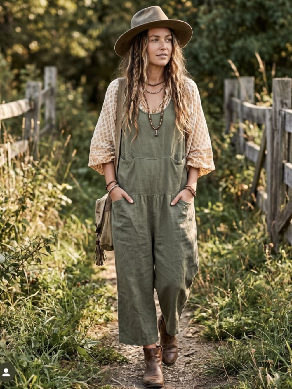 LINENFOX Hai Linen Jumpsuit XS Olive Green